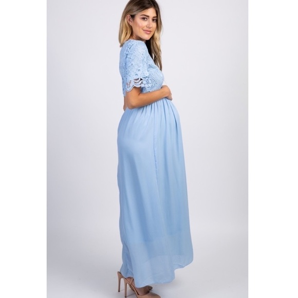 PinkBlush crochet lace maxi dress maternity nwot - Picture 2 of 5